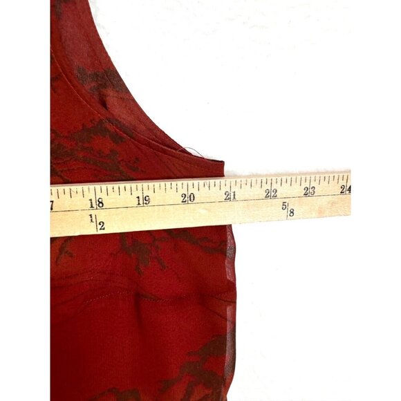 VTG Tess 100% Silk Shift Dress in Fall abstract sheer maxi sz 14W - Picture 5 of 8